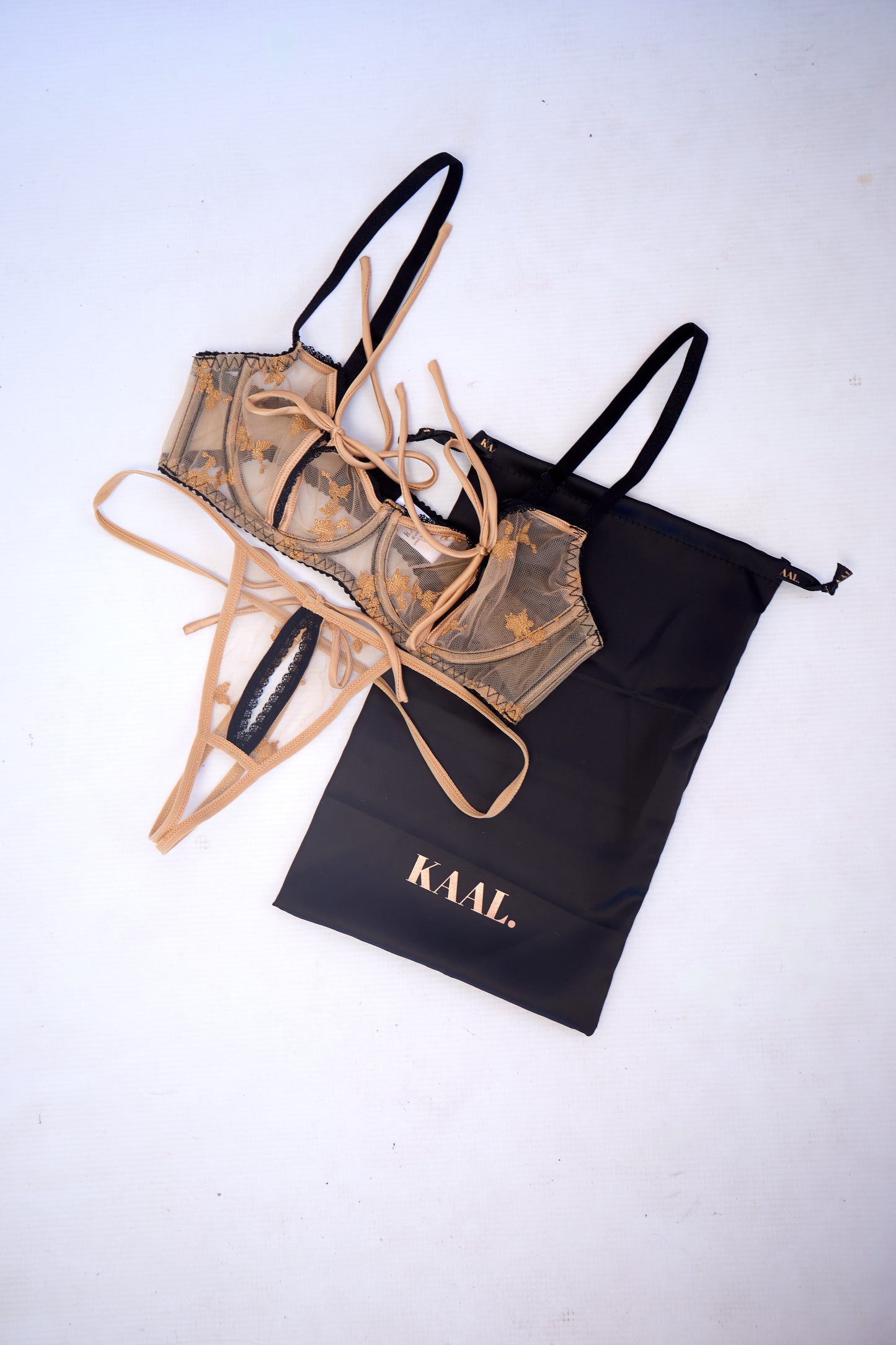 The Gold Floral Tease Set (Crotchless)