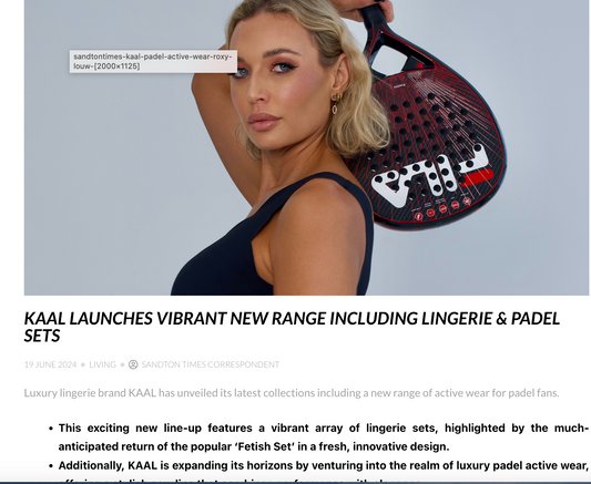 KAAL LAUNCHES VIBRANT NEW RANGE INCLUDING LINGERIE & PADEL SETS