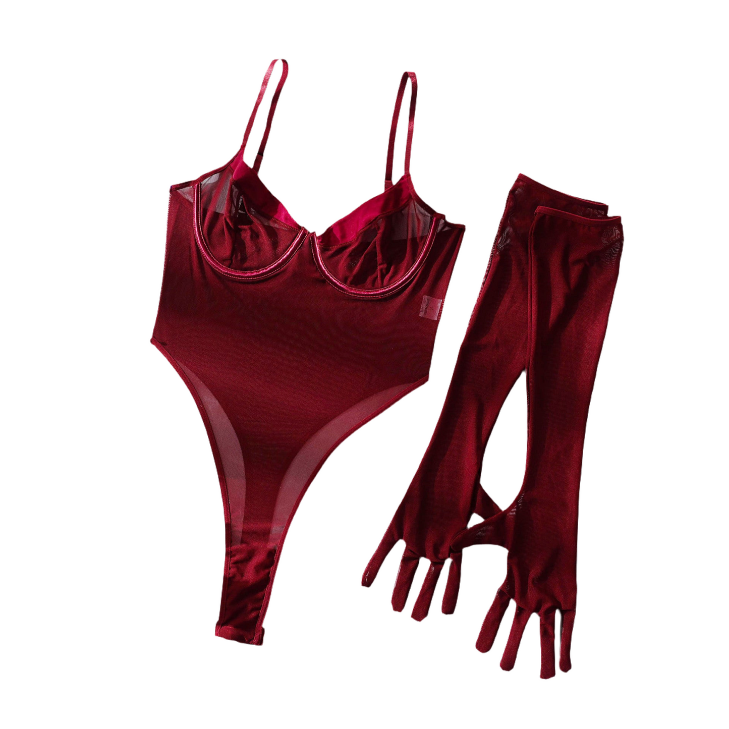 Bodysuit and Glove Lingerie Set