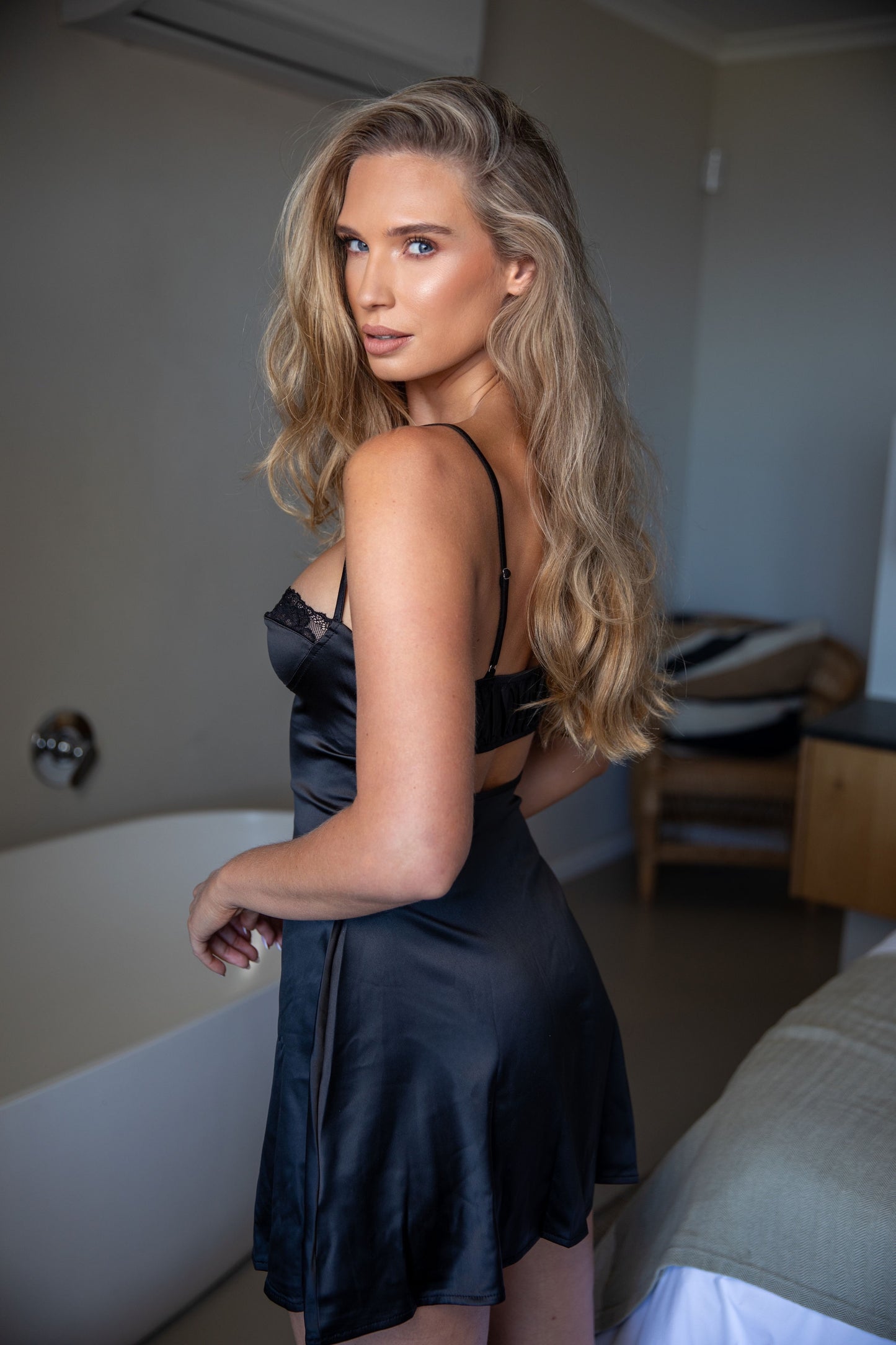 The Black Silky Nighty